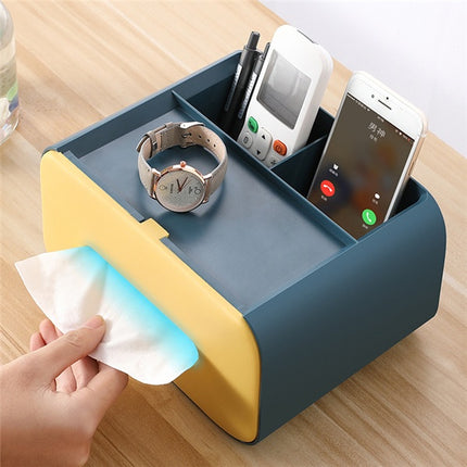Multifunctional Desktop Tissue Storage & Makeup Organizer
