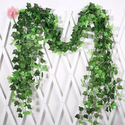 Green Silk Artificial Hanging Leaf Garland