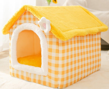 Foldable Winter Pet House Bed
