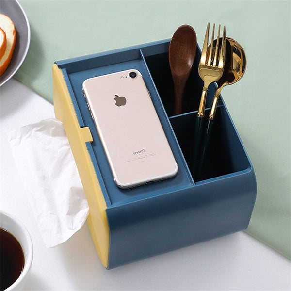 Multifunctional Desktop Tissue Storage & Makeup Organizer