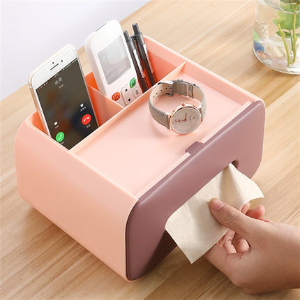 Multifunctional Desktop Tissue Storage & Makeup Organizer