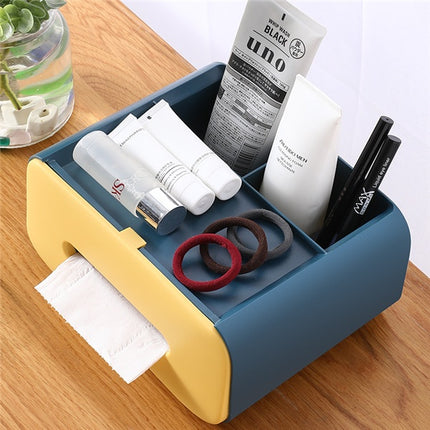 Multifunctional Desktop Tissue Storage & Makeup Organizer