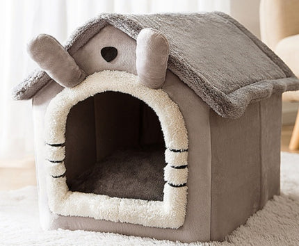 Foldable Winter Pet House Bed