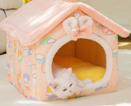 Foldable Winter Pet House Bed