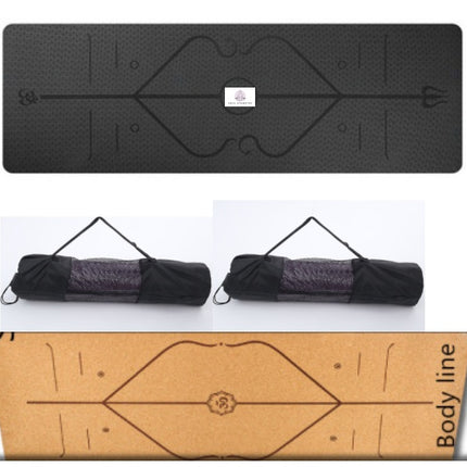 Non-Slip TPE Yoga Mat with Position Lines