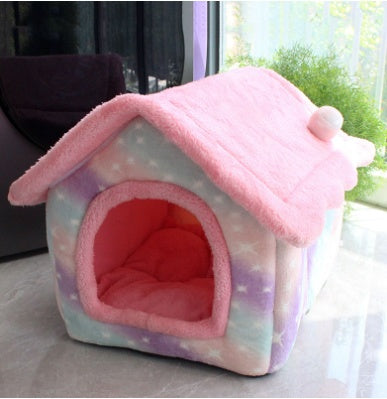 Foldable Winter Pet House Bed