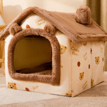 Foldable Winter Pet House Bed