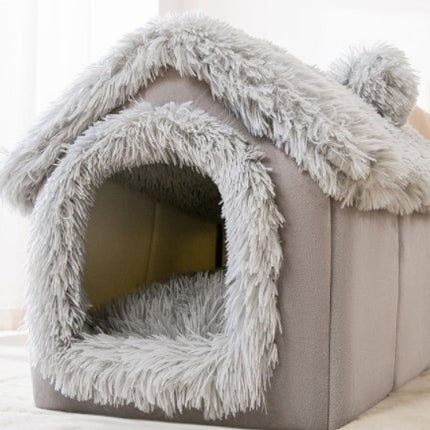 Foldable Winter Pet House Bed