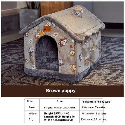 Foldable Winter Pet House Bed