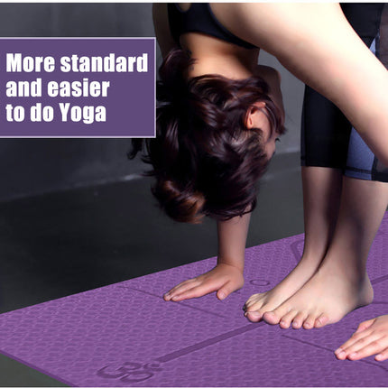 Non-Slip TPE Yoga Mat with Position Lines