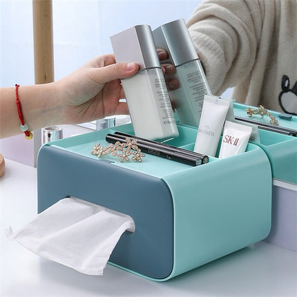 Multifunctional Desktop Tissue Storage & Makeup Organizer