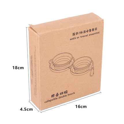 Foldable Rubber Double Pet Feeding Bowl