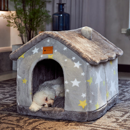 Foldable Winter Pet House Bed