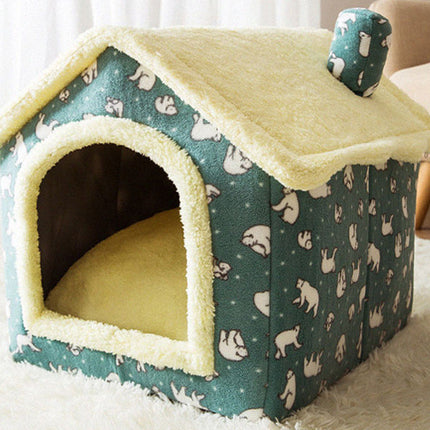 Foldable Winter Pet House Bed
