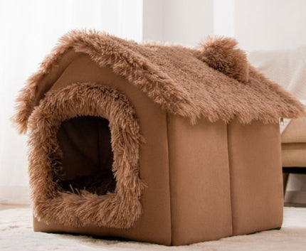 Foldable Winter Pet House Bed