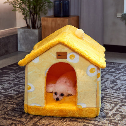 Foldable Winter Pet House Bed