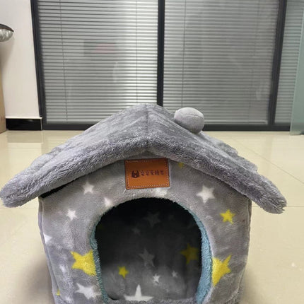 Foldable Winter Pet House Bed