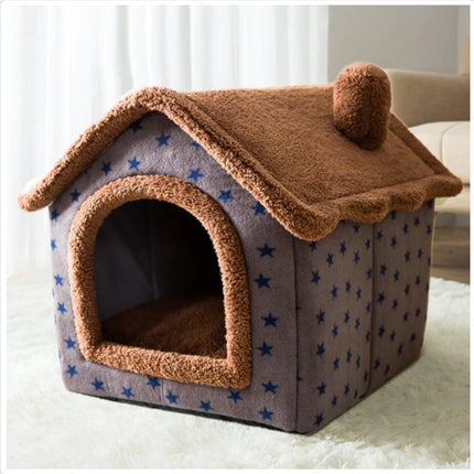 Foldable Winter Pet House Bed