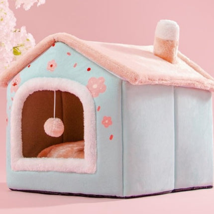 Foldable Winter Pet House Bed
